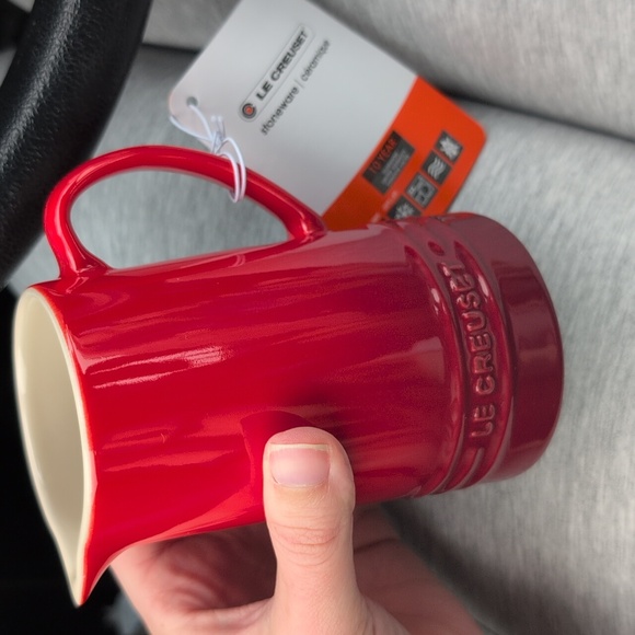 Le Creuset Stoneware Small Pitcher, 10 oz., Cerise - Picture 4 of 4